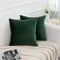 Velvet Decorative Throw Pillow Covers Cushion Cover Pillow Case for Sofa Couch Bed Chair,Soft Square Dark Green Throw Pillows 18x18 Inch,Set of 2